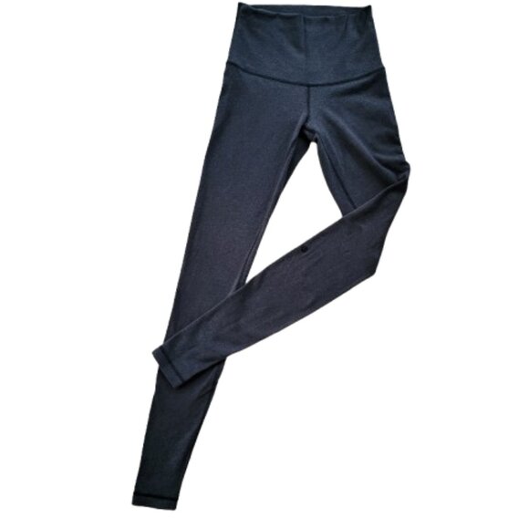 Lululemon Wunder Under Roll Down Leggings Heathered Black Size 4 - Picture 11 of 14